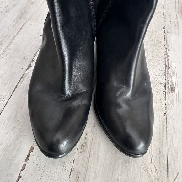 Calvin Klein Ianna Wedge Calf Boot Bootie Black 6.5 M Zipper Party Trendy Shoe - Picture 2 of 7